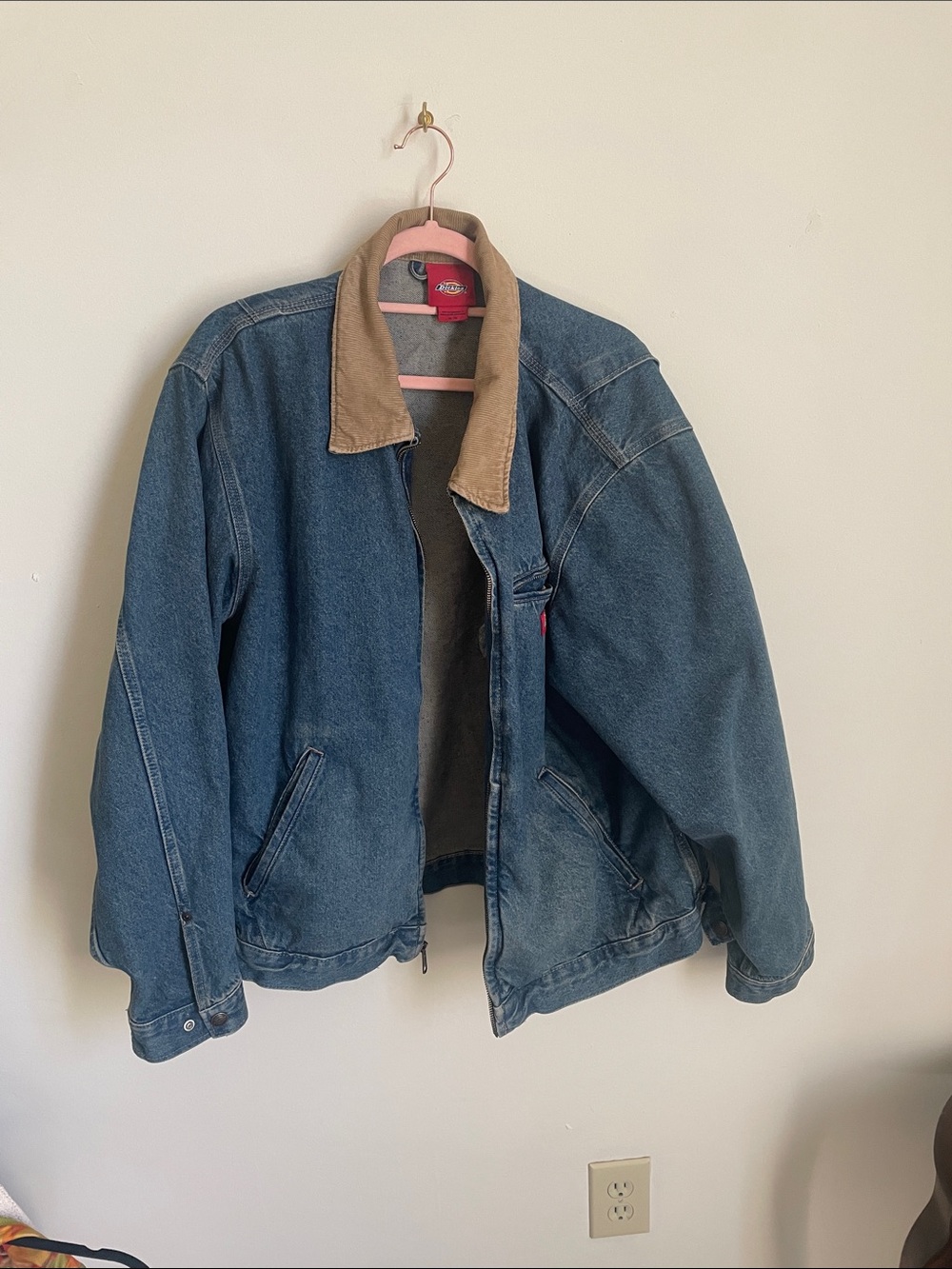 Dickies Blue Denim Jacket with Tan Collar - Picture 2 of 4